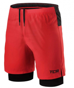 TCA Men's Ultra 2 in 1 Running Shorts with Inner Compression Short and Zip Pocket