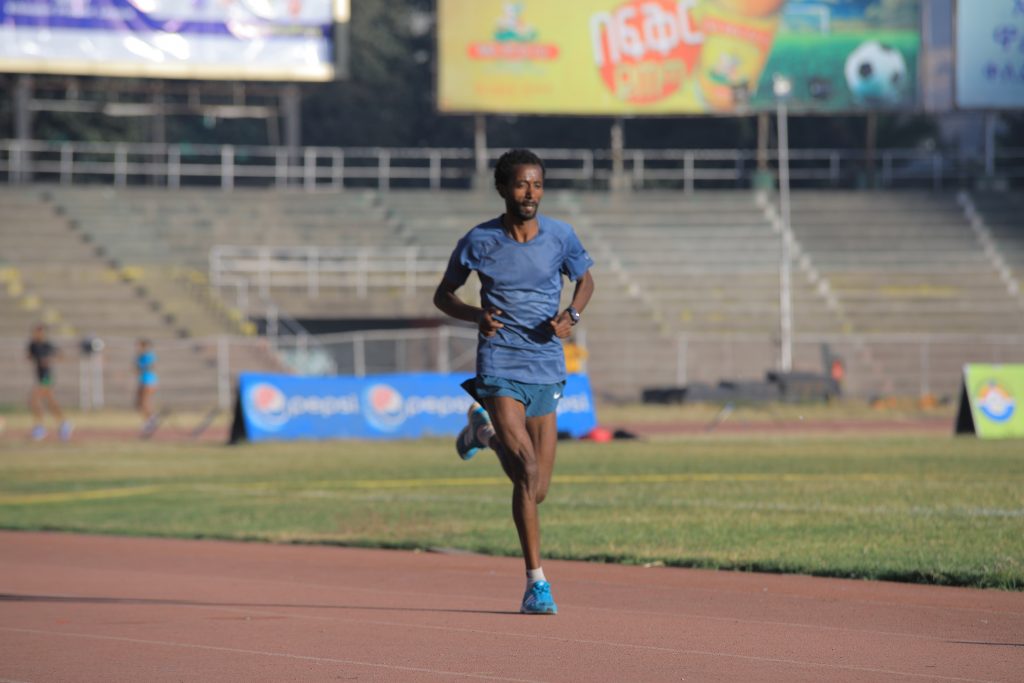 A man running on a field