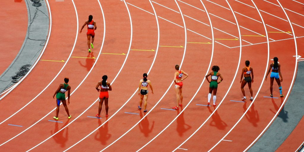 Women getting ready for a race