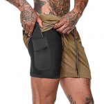 Malavita Men's Workout Running Shorts 2 in 1