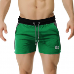 BROKIG Men's 5-inch Green Running Gym Bodybuilding Shorts