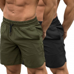 TEZO Mens 7-inch Gym Green Workout Shorts for Running Bodybuilding