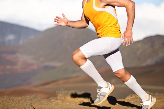 Man With Compression Shorts Running