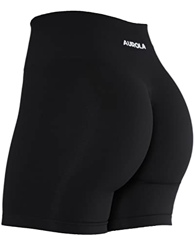 AUROLA Seamless Scrunch Short Gym Yoga Running Sport Active Exercise Fitness Shorts Black