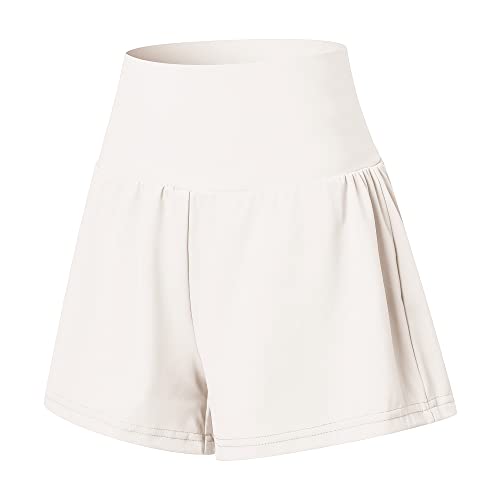 Girls Athletic Shorts with Pockets, White