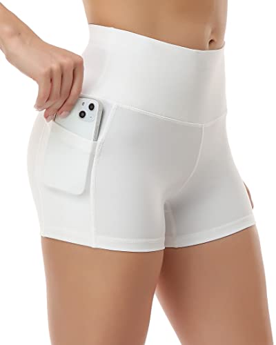 CHRLEISURE Spandex Yoga Shorts with Pockets for Women