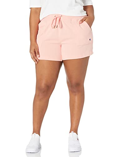 Champion French Terry Plus Size Gym Shorts, Pink Star