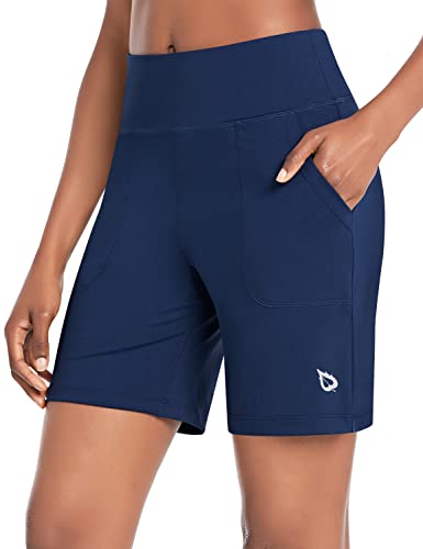 BALEAF Womens 7" Athletic Long Shorts with Pockets