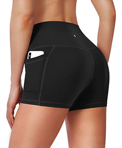 High Waist Yoga Shorts with Side Pockets for Women