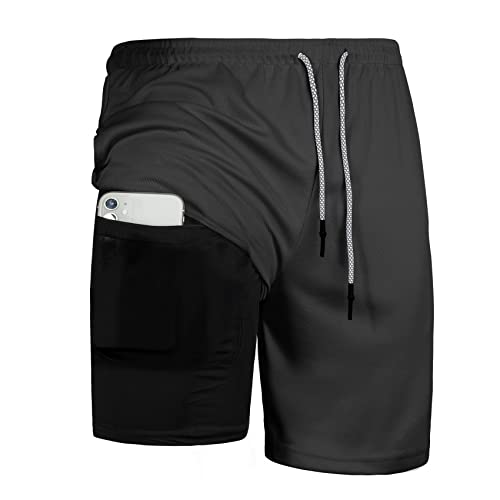 Men's 2-in-1 Athletic Shorts with Pockets