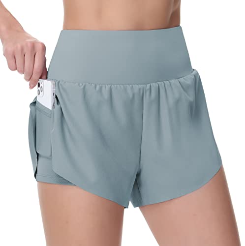Women's Quick Dry Running Shorts with Zipper Pockets