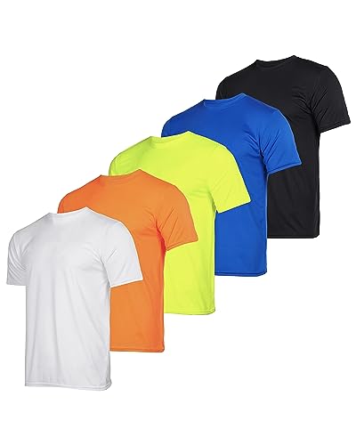 5 Pack: Boys Girls Active Athletic Quick Dry T-Shirt