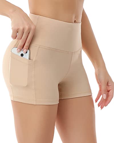 CHRLEISURE Yoga Shorts with Pockets for Women