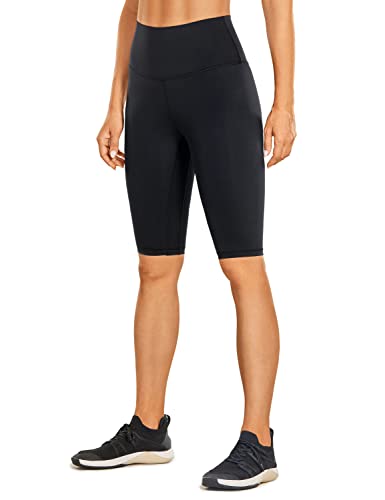 CRZ YOGA Long Biker Shorts for Women - 10'' Yoga Gym Running Workout Spandex Shorts