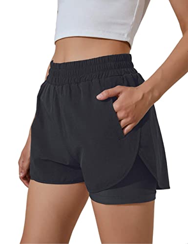 BMJL Women's Running Shorts with Elastic Waistband and Pocket
