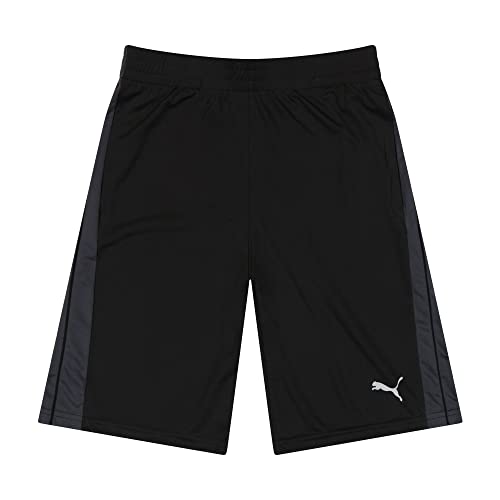 PUMA Boys' Core Essential Athletic Shorts, Black/Grey - Large