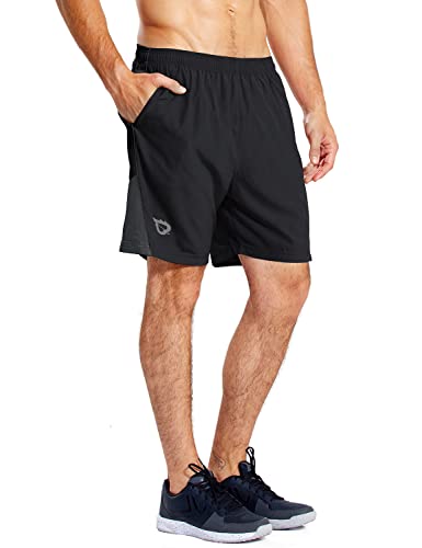 BALEAF Men's 7" Running Shorts with Mesh Liner Zipper Pocket