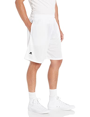 Russell Athletic Men's White Mesh Shorts with Pockets