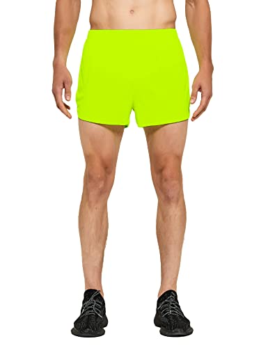DEMOZU Men's 3 Inch Neon Running Shorts - Lightweight and Quick-Dry!
