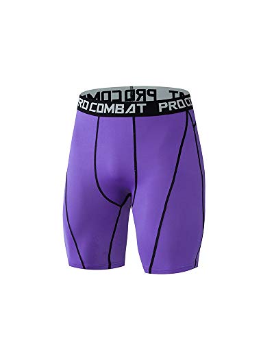 Guandoo Compression Shorts - Performance Athletic Underwear - Purple, XL