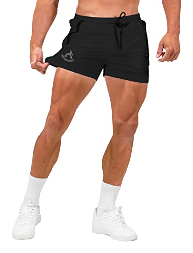 MAIKANONG Men's Gym Shorts - Quick Dry Workout Shorts with Zipper Pockets