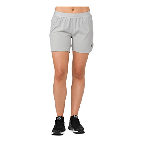 ASICS Women's Brief Woven 5 Shorts - Mid Grey Heather, Medium