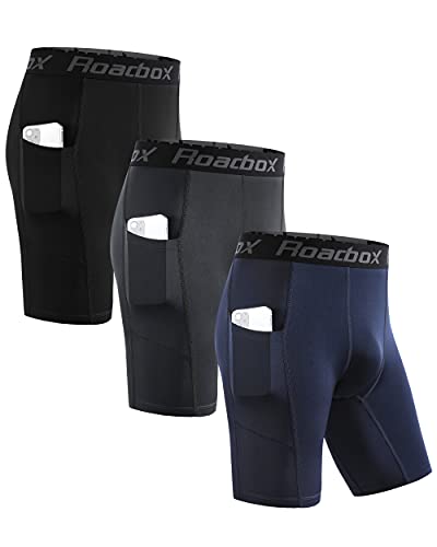 Roadbox Men's Compression Shorts with Pocket