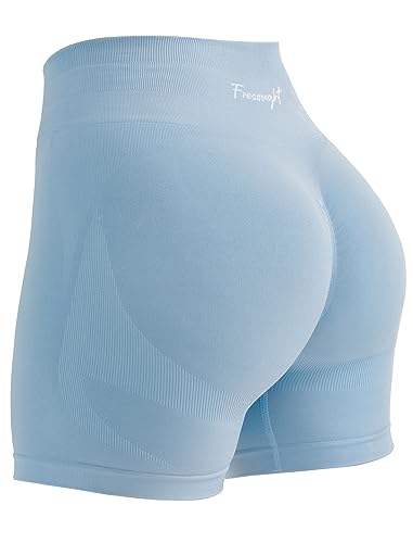 FRESOUGHT Women's High Waisted 5 Inch Inseam Compression Shorts