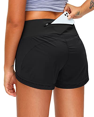 Women's Running Shorts with Zipper Pocket - Quick-Dry and Comfortable
