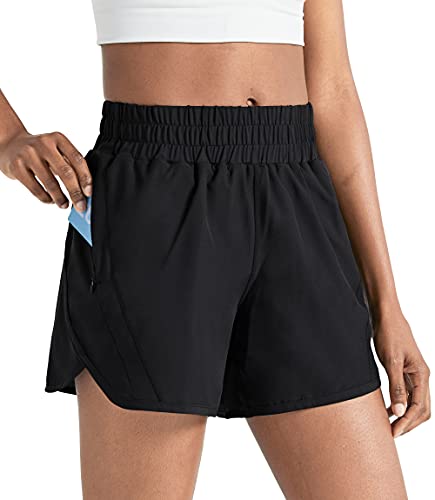 ZUTY Women's Athletic Running Shorts with Zipper Pocket