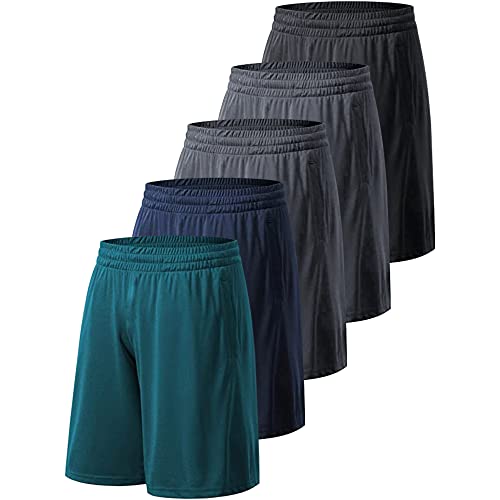 Men's Athletic Shorts with Pockets and Elastic Waistband