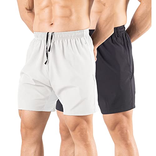 Gaglg Men's Running Shorts 2 Pack - Quick Dry Athletic Gym Shorts
