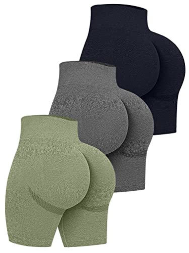 OQQ Women's High Waist Workout Butt Lifting Shorts