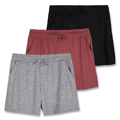 Real Essentials Plus Size Lounge Shorts Set (3X, Pack of 3)