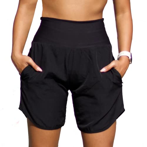 High Waisted Athletic Shorts for Women with Zipper Pockets