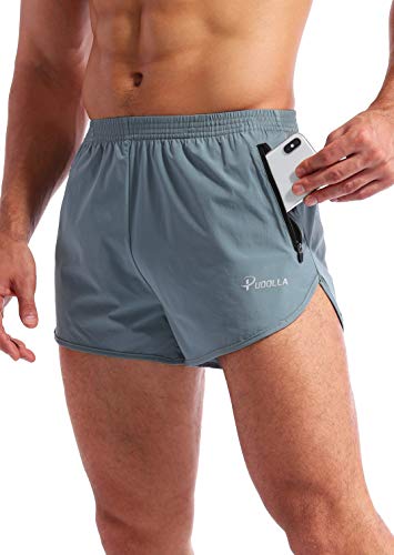 Pudolla Men's Running Shorts - Quick Dry Gym Athletic Workout Shorts