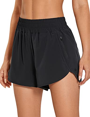 CRZ YOGA Women's High Waisted Running Shorts