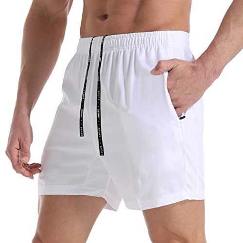 VPOS Gym Shorts for Men - Lightweight Mens Athletic Shorts with Zipper Pockets