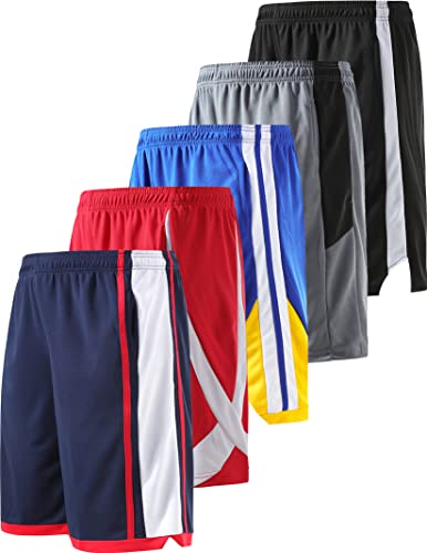 Youth Athletic Mesh Basketball Shorts with Pockets