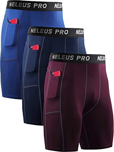 NELEUS Men's Compression Shorts 3 Pack