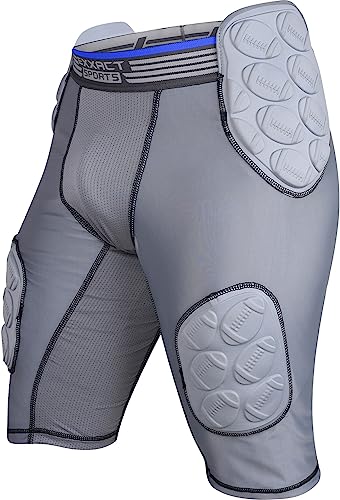 Youth Football Girdle with Cup Pocket, Boys Padded Compression Shorts