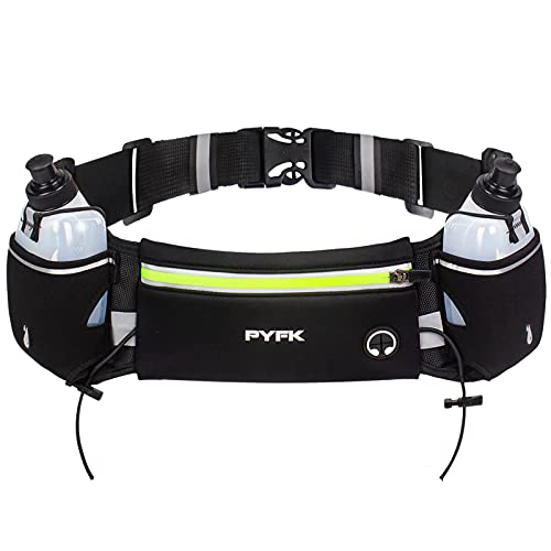 PYFK Upgraded Running Belt with Water Bottles - Convenient and Functional Hydration Belt for Men and Women