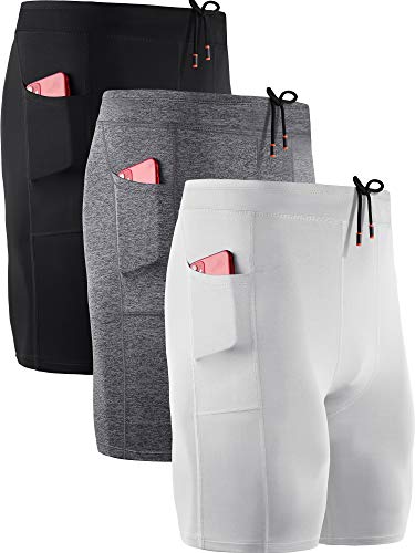 NELEUS Men's 3 Pack Running Compression Shorts