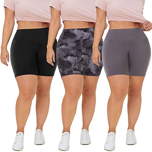 QGGQDD Women's Plus Size Biker Shorts - High Waisted Maternity Yoga Shorts