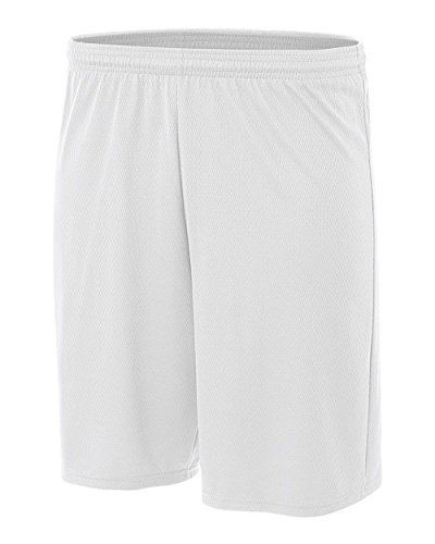 A4 Youth Power Mesh Shorts - White, Large