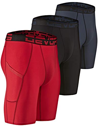 DEVOPS Compression Shorts with Pocket (3 Pack)