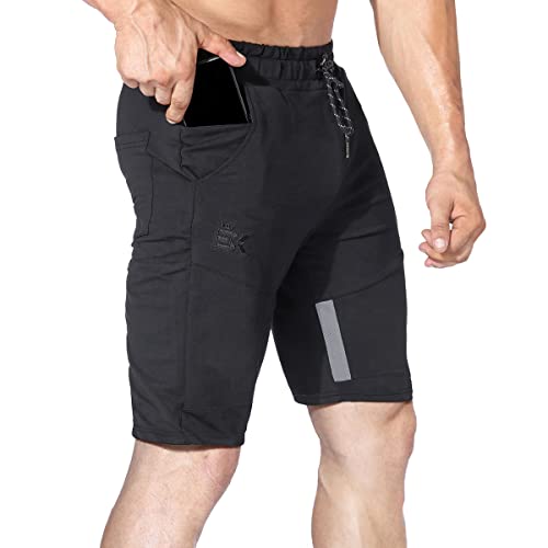 BROKIG Thighs Mesh Gym Shorts with Zipper Pocket