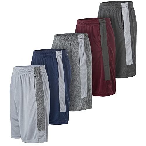 Men's Athletic Shorts - 5 Pack/Set D, Large