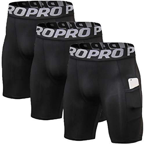 Mens Running Compression Shorts with Pocket