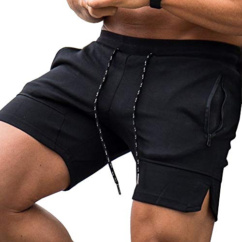 COOFANDY Mens Gym Shorts with Zipper Pockets